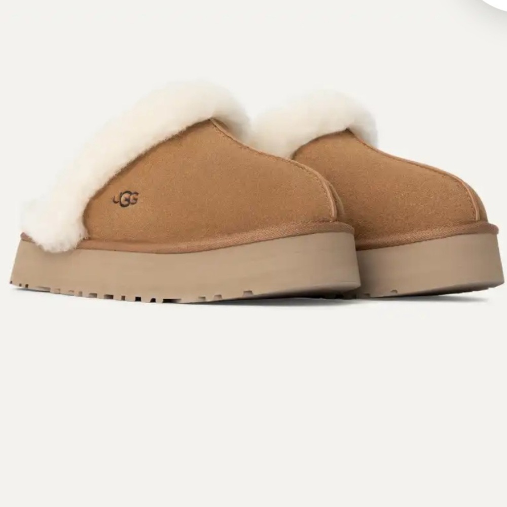 UGG Tan & Cream Women's Disquette Slippers Sz 9